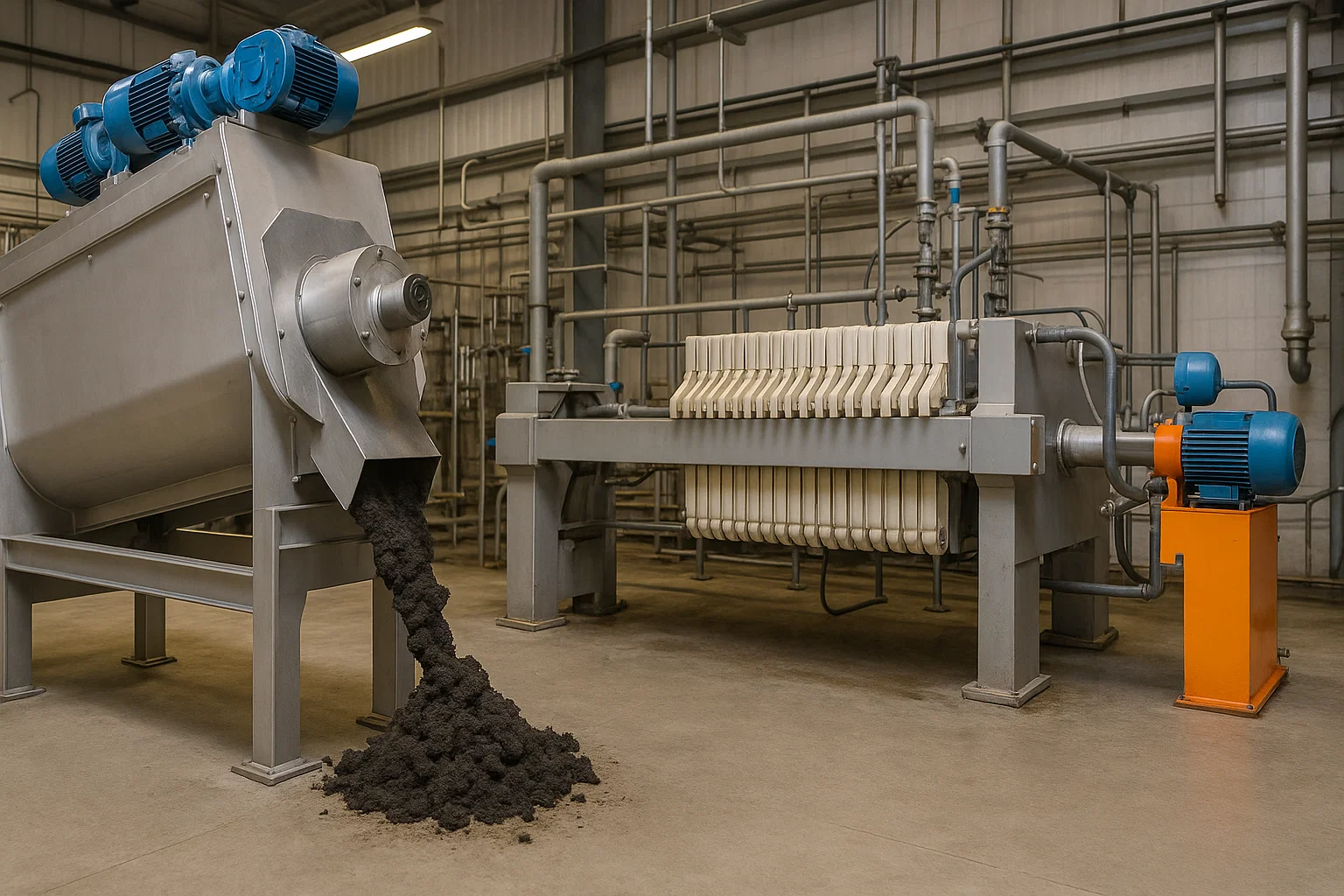 Skrue Press vs. Filter Press: En omfattende guide til slamafvanding