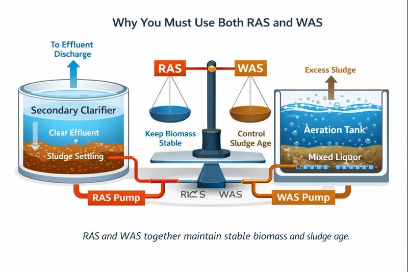 Hvorfor har vi brug for RAS (Return Activated Sludge) og WAS (Waste Activated Sludge)?