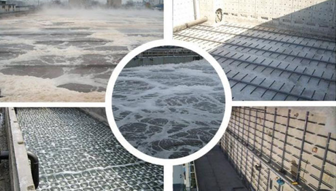 Pladediffusorsystem til spildevandsrensning